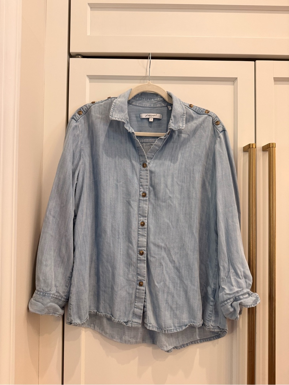 Foxcroft Light Blue Denim Button-Down Shirt